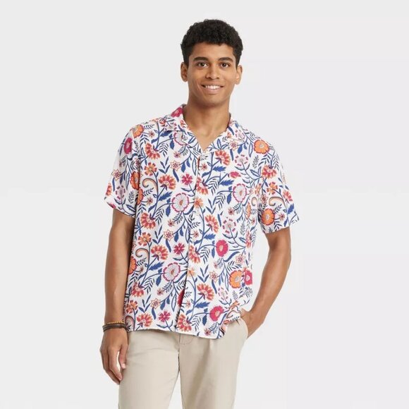 Goodfellow & Co Other - 🆕 GoodFellow Mens Tablecloth Floral Pattern Print Resort Button-Down Shirt